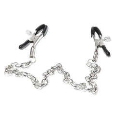 🧷CLAMPS BDSM accessory with metal chain for sensation play, combining pleasure and pain in intimate moments.