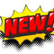 Comic-style graphic with 'NEW!' text emphasizing NEW ARRIVALS in bold red and yellow explosion design, highlighting freshest store products.