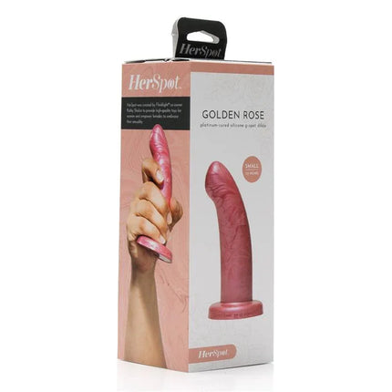 Herspot Dildo Golden Rose Size in packaging for premium sexual wellness.