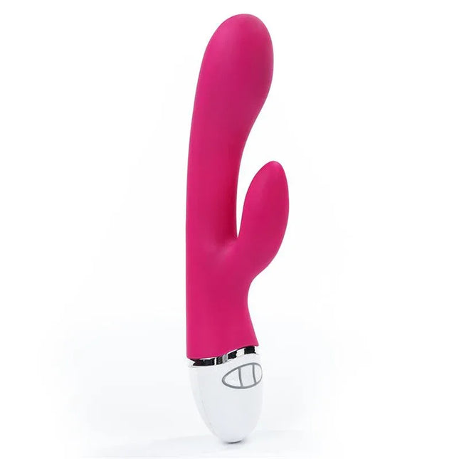 Vibe Dreamer USB Rose Red rechargeable silicone vibrator with dual motors and sleek design for powerful, discreet pleasure.