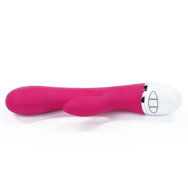 Vibe Dreamer USB Rose Red silicone vibrator with dual-motor and seven intensity settings for powerful discreet pleasure