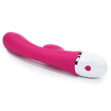 Vibe Dreamer USB Rose Red dual-motor silicone vibrator with sleek rose-red finish. Rechargeable adult pleasure product from Love Toy.