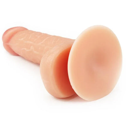 Dildo The Ultra Soft Dude 8 Flesh, premium lifelike dildo by Love Toy with veiny shaft and curved design.
