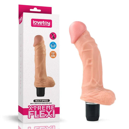 Dildo Flexi 9 with Vibration Flesh flexible vibrator with packaging