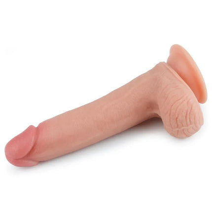 Dildo Nature 8 Liquid Silicone Flesh, lifelike dual-density dildo, premium silicone material for realistic experience.