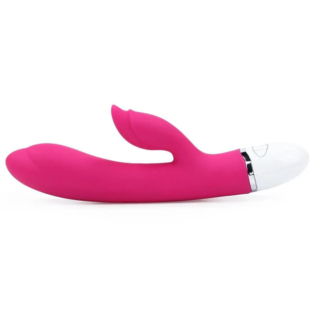 Vibe Dreamer II USB Rose Red silicone vibrator with dual motors and ergonomic design, Ideal for customizable pleasure.