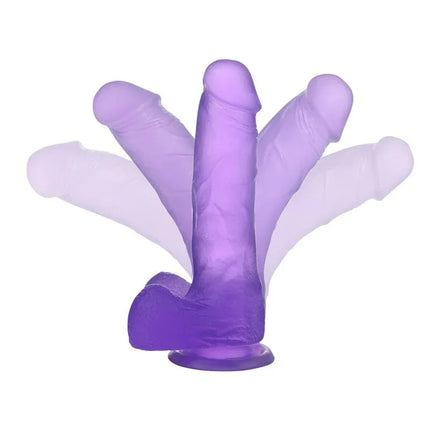 Dildo Jelly Studs 7 Purple with a realistic design and flexible, curved shape for versatile pleasure