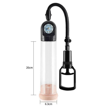 Penis Pump with Pressure Gauge Maximizer Worx VX2 Vagina, featuring transparent cylinder and real-time vacuum control.