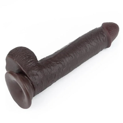 Dildo Sliding 9 Black with realistic double-layer TPE construction and dual-density technology for enhanced pleasure.