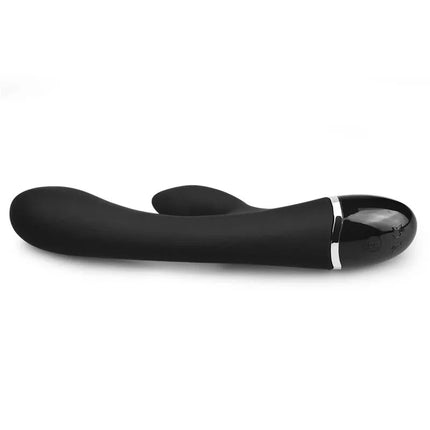 Vibe O-Sensual Clit Duo Climax Black luxury vibrator with customizable vibrations for G-spot stimulation; body-safe silicone.