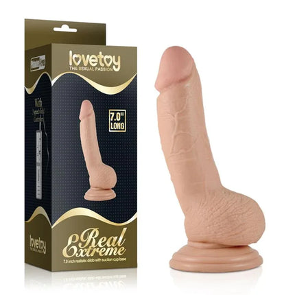 Dildo Real Extreme 7 Flesh realistic dildo with packaging, made from soft phthalate-free PVC, 17 cm long for authentic sensation.