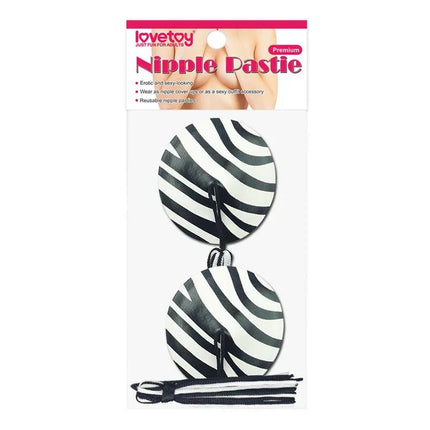 Nipple Covers Reusable Zebra with bold zebra print, self-adhesive, hypoallergenic for comfort and discreet coverage.