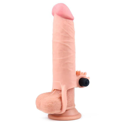 Penis Sleeve with Vibration Add 2 Pleasure X Tender Flesh featuring realistic design and secure base for enhanced stimulation.
