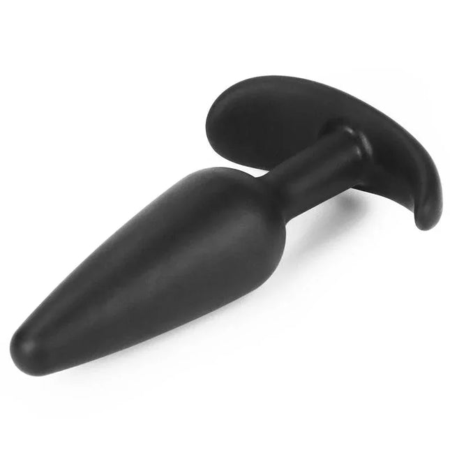 Butt Plug Lure Me Size L Black, silicone anal plug with smooth finish and anchor base for secure wear, suitable for beginners and experienced users.
