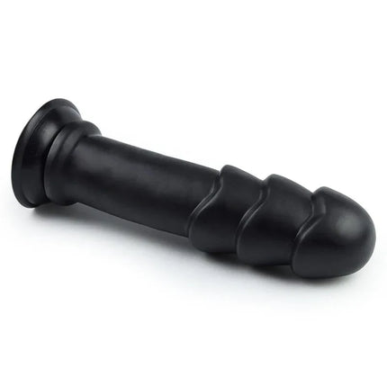 Dildo King Sized Anal Ripples 11.25 Black with flexible shaft and ripples for enhanced pleasure
