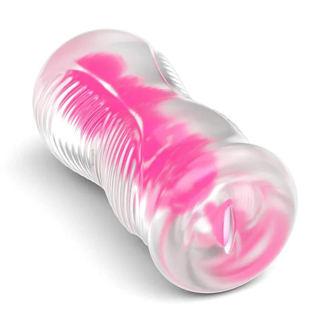 Lumino Play Masturbator Pink Glow 6.0 with textured glow-in-the-dark design for satisfying solo play experience