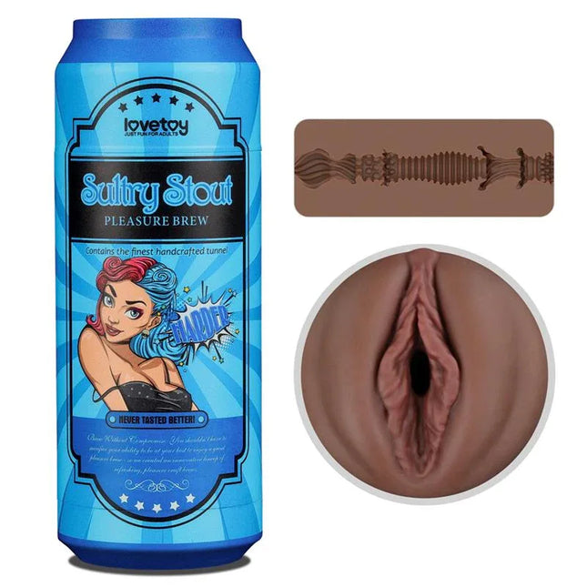 Pleasure Brew Masturbator Vagina Sultry Stout beer-shaped design, featuring lifelike texture and high-quality TPE material.