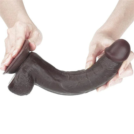 Dildo Sliding 9 Black flexible and realistic sex toy with dual-density design for textured pleasure