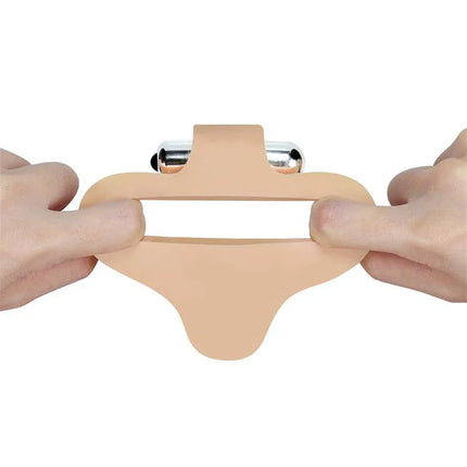 Flexible silicone product with hands stretching it, showcasing durability and design for versatile use.