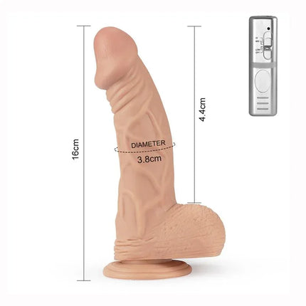 Dildo Real Extreme Dildo with Vibration 9 Flesh featuring lifelike design and powerful vibrations, 23cm length, and 5cm diameter for pleasure.