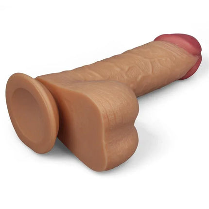 Dildo King 9 Flesh by LoveToy, realistic king-size dildo with lifelike texture and flexible design for hands-free use.