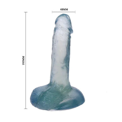 Baile Dildo Clear - Lifelike Transparent Dildo with Pronounced Glans and Veined Shaft, 195mm Height, 48mm Width for Enhanced Solo Play
