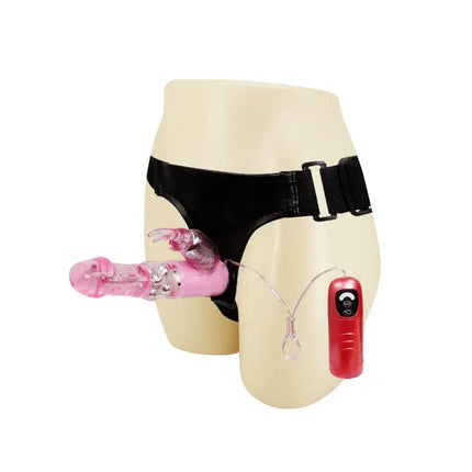 Baile Vibrating Strap-on with Dildo Pink 18 cm on mannequin with remote control
