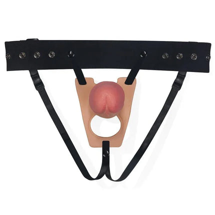 Adjustable strap-on harness with realistic hollow dildo, Strapon with Hollow Dildo Adjustable 8.5, ideal for solo or partner play.