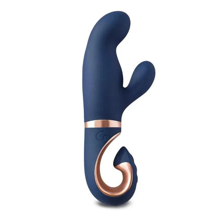 Gentley G-spot Vibe Caribbean Blue with dual motors for enhanced female pleasure and unique G-shaped design in elegant blue color.