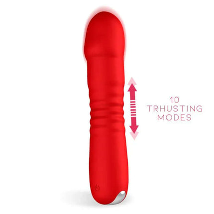 Marygold Stimulator with Thrusting Up & Down Movement USB Silicone in red with 10 thrusting modes