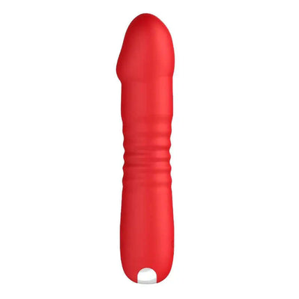 Red Marygold Stimulator with Thrusting Up & Down Movement USB Silicone