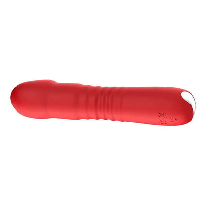 Red Marygold Stimulator with Thrusting Up & Down Movement USB Silicone