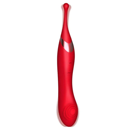 Onax Double Pulse Stimulator with Vibrating Tip USB, sleek red design, versatile pleasure toy with dual motors for enhanced stimulation