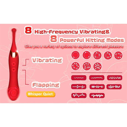 Onax Double Pulse Stimulator with Vibrating Tip USB showcasing 8 high-frequency vibrating and hitting modes for versatile pleasure.