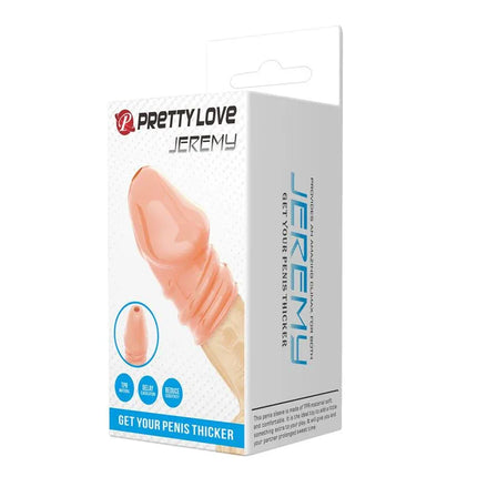 Jeremy Penis Sleeve Flexible packaging showcasing soft, elastic sleeve for enhanced intimacy and stamina.