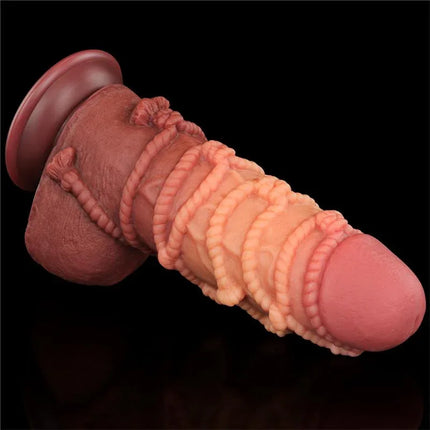 Realistic Dildo Dual Layer King Size Nature 9.5 with detailed texture and silicone finish, ideal for enhanced solo pleasure.