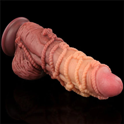 Dildo Dual Layer King Size Nature 9.5 in lifelike design with textured surface for realistic sensations.