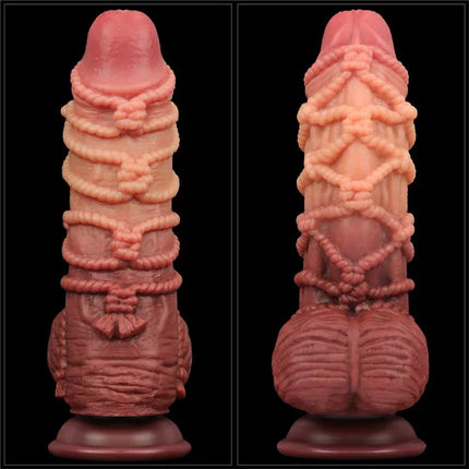 Dildo Dual Layer King Size Nature 9.5 with intricate texture detail for realistic feel.