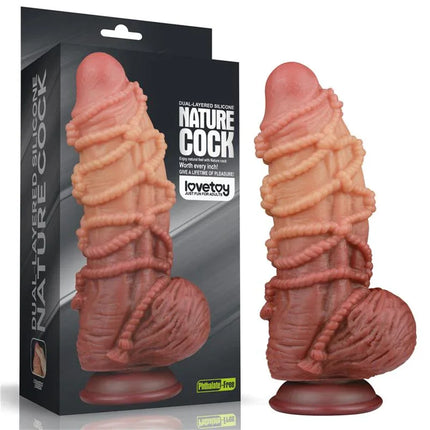 Dildo Dual Layer King Size Nature 9.5 with lifelike design and dual-layer silicone for realistic feel