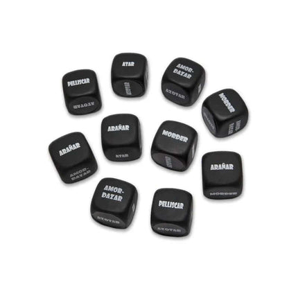 Sado Black Action Dice - sleek black dice for gaming enthusiasts, perfect for enhancing your collection with bold style and performance.