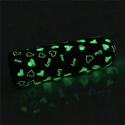 Vibrating Bullet Glow-in-the-dark with heart design for discreet pleasure with 10 vibration functions, ideal for use in low light settings.