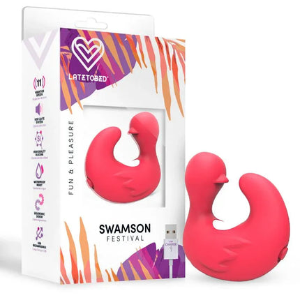 Swamson Stimulator Duckling Thimble USB Silicone Rose in packaging for enhanced pleasure