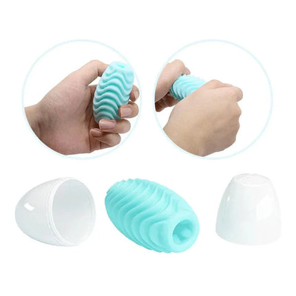 Masturbating Sleeve Attractive with soft, textured interior and egg-shaped packaging for enhanced solo pleasure.