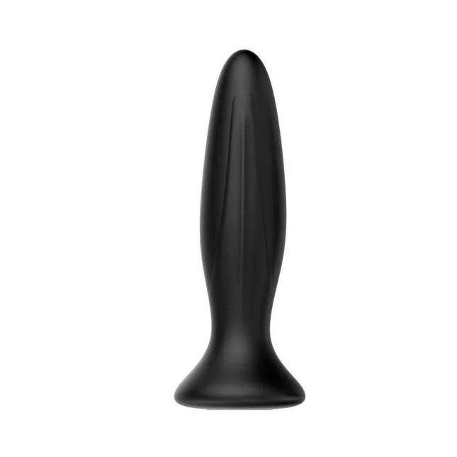 12 Function Vibrating Butt Plug for Enhanced Pleasure made of body-safe silicone in sleek black design
