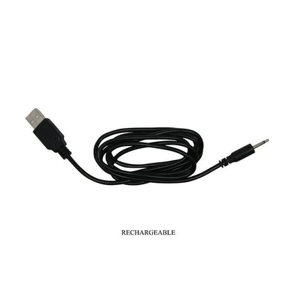 USB charging cable for vibrating butt plug with 12 functions. Rechargeable accessory for enhanced pleasure.