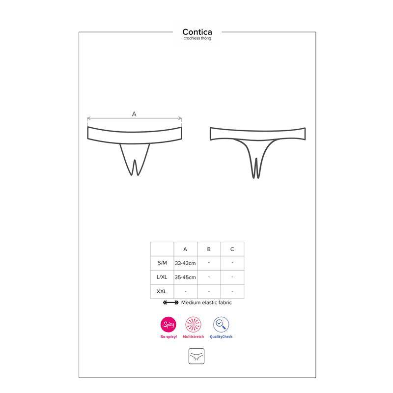 Contica Crotchless Panties Black