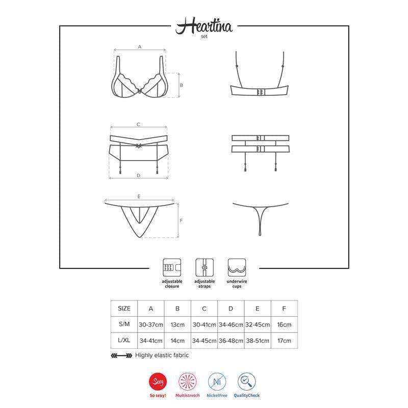 Heartina 3 Pieces Set Black