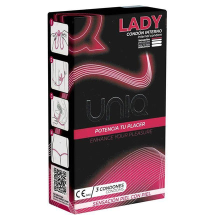 Lady Female Condoms No Latex 3 pcs box with instructions for use