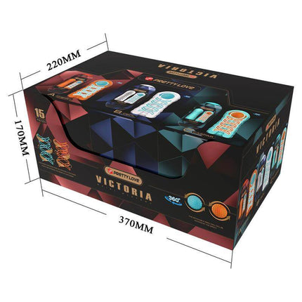 15 Masturbator Set 3 Styles packaging featuring dimensions for versatile pleasure.