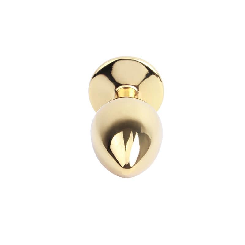 Golden Butt Plug with Blue Jewel